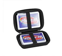 Hermitshell Estuche rígido de viaje para Mattel Games Phase 10, los estilos de juego de cartas pueden variar, no incluye tarjetas (negro)