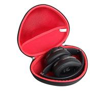 Hermitshell - Funda rígida de viaje para auriculares Bluetooth DOQAUS sobre la oreja (solo funda) (negro + rojo interior)