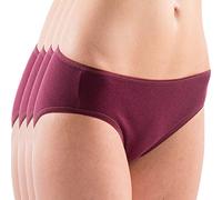 HERMKO 1031 Kit de Cuatro Bragas, Hechas de algodón orgánico 100%, cuentan con la certificación Eco-Tex 100, Bragas con Cinta elástica, Farbe:Burdeos, Größe Damen:52/54 (XXL)