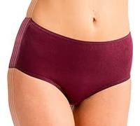 HERMKO 1150 Kit de 4 Bragas Maxi para Mujer con Acabado elástico, 100% algodón orgánico, Farbe:Burdeos, Größe Damen:44/46 (L)