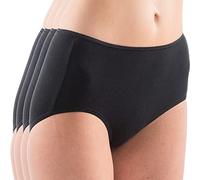 HERMKO 1150 Kit de 4 Bragas Maxi para Mujer con Acabado elástico, 100% algodón orgánico, Farbe:Negro, Größe Damen:36/38 (S)