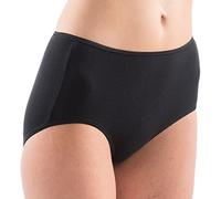 HERMKO 1150 Kit de 4 Bragas Maxi para Mujer con Acabado elástico, 100% algodón orgánico, Farbe:Negro, Größe Damen:44/46 (L)