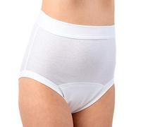 HERMKO 1265 Pack de 2 bragas de incontinencia para mujer con cintura suave de algodón orgánico