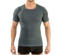 HERMKO 16800 - Camiseta interior de manga corta para hombre con manga 1/4 de algodón/modal, media manga, con certificado Öko-Tex® Standard 100. 06.0.41689. 06.0.41689, gris, M