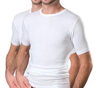 HERMKO 16800 Kit de 2 Camiseta de Manga Corta para Hombre, con algodón/Modal, Manga de 1/4 de Longitud, Größe Herren:5 (M), Farbe:Blanco