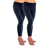 HERMKO 1720 2 leggings de mujer 100% algodón orgánico, Farbe:azul marino, Größe Damen:32/34 (XS)