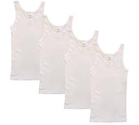 HERMKO 2000 Pack de 4 Camisetas Interiores de niña 100% algodón, Farbe:Blanco, Größe Kinder:5-6 años