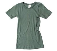 HERMKO 2810 Camisetas Interiores Manga Corta para Chicos y Chicas, 100% algodón, Farbe:Oliva, Größe Kinder:7-8 años
