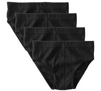 HERMKO 2850 Pack de 4 Slips de Color de niño, algodón 100% elástico, Farbe:Negro, Größe Kinder:2-3 años