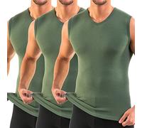 Hermko 3050 - Camiseta sin mangas, 3 unidades, para hombre, de pico (más colores)