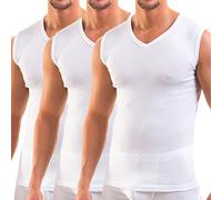 Hermko 3050 - Camiseta sin mangas, 3 unidades, para hombre, de pico (más colores), ropa, hombre, color Weiß, tamaño D 5 = EU M