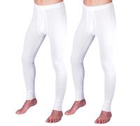 HERMKO 3540 Kit de 2 Pantalones Interiores para Hombre Long Johns, Farbe:Blanco, Größe Herren:10 (XXXXL)