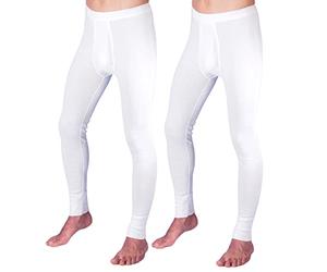 HERMKO 3540 Kit de 2 Pantalones Interiores para Hombre Long Johns, Farbe:Blanco, Größe Herren:10 (XXXXL)