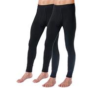 HERMKO 3540 Kit de 2 Pantalones Interiores para Hombre Long Johns, Farbe:Negro, Größe Herren:4 (S)