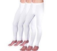 HERMKO 3540 Kit de 3 Pantalones Interiores para Hombre Long Johns, Farbe:Blanco, Größe Herren:12 (XXXXXXL)