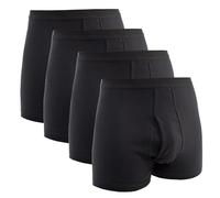 HERMKO 3940 Pack de 4 Calzoncillos de Hombre con Pernera Alta, Farbe:Negro, Größe Herren:12 (XXXXXXL)