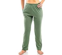 HERMKO 984 Pantalones de Estar por casa para Mujer, Tratamiento, Gimnasia, con Bolsillo, 100% algodón, Farbe:Oliva, Größe Damen:40/42 (M)
