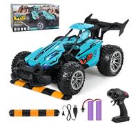 HERMORRYSS Coche Teledirigido, RC Auto Todo Terreno con Batería Recargable, 2WD 15km/h RC Coche, 2.4 GHz Off-Road Coche de Juguete Impermeable para Niños a Partir de 6 7 8 9 10 Años (Azul)