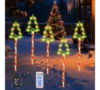 HERMORRYSS Luces Solares de Navidad, 5 Piezas 85LED Luces Navideñas Solares con Mando a Distancia, 8 Modos Impermeable Lámparas de Iluminación Exteriores Navidad para Aceras, Terrazas, Patios, Césped