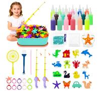 HERMORRYSS Magic Water Elf para Niños, DIY Creativos Geles Mágicos con 18 Botes de Gel de Color y 16 Formas, 62 PCS Kit de Juguetes Mágicos de Elfo de Agua 3D, Regalo para Niños y Niñas de 3+ Años