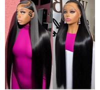 Hermosa 220% Densidad 30 Pulgadas HD Transparente 13X4 Encaje Frontal Pelucas De Cabello Humano Pre Rompe 12A Sin Glueless Encaje Directo Frente Pelucas De Cabello Humano Para Las Mujeres Neg