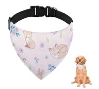 Hermosa bandana floral de zorro con correa ajustable, anillo en D, pañuelo para perro, baberos triangulares, bufanda para gatos, accesorios para mascotas, para perros, cachorros, gatos, decoración