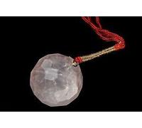 Hermosa bola de cuarzo rosa Feng Shui facetada colgante cristal curación hogar oficina regalo Reiki bienestar energía positiva potente calma paz mental amor vaastu
