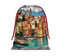 Hermosa bolsa con cordón de regalo con estampado de Italia, recuerdos de fiesta, cumpleaños, almacenamiento diario, oficina, decoración del hogar