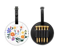 Hermosa bolsa de almacenamiento de camiseta de golf negra con flores pequeñas, fácil de transportar y más eficiente para jugar al golf