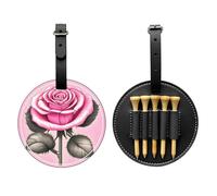 Hermosa bolsa de almacenamiento para camisetas de golf con estampado de rosas rosas, diseño portátil, fácil de organizar, Negro -, Talla única