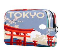 Hermosa bolsa de cosméticos Tokyo Torii Japón para mujer, neceser de viaje, bolsa organizadora de maquillaje grande con cremallera, multicolor, 18.5x7.5x13cm/7.3x3x5.1in, Neceser