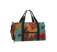 Hermosa bolsa de deporte con estampado de henna con compartimento para zapatos, ligera, para gimnasio, fin de semana, para hombres y mujeres, bolsa de viaje impermeable con bolsillo húmedo
