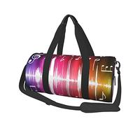 Hermosa bolsa de equipaje de viaje redonda de gran capacidad, adecuada para ejercicio, viajes, muchas actividades al aire libre, notas musicales, talla única, Nota musical, Talla única