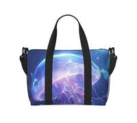 Hermosa bolsa de fin de semana con estampado de medusas, bolsa de gimnasio para mujeres y hombres, bolsa de viaje personal, color negro, talla única, color negro, talla única, Black, Talla única