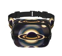 Hermosa bolsa de hombro de viaje Saturn Fitness, riñonera moderna e informal, riñonera cuadrada de doble capa, color negro, talla única, Negro, One Size