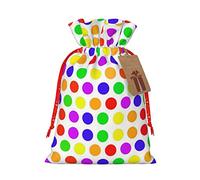 Hermosa bolsa de regalo de lino con cordón de lunares de Navidad adecuada para embalaje de regalo de cumpleaños de Navidad