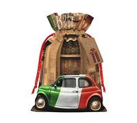 Hermosa bolsa de regalo de lino con cordón de Navidad de Italia adecuada para embalaje de regalo de cumpleaños de Navidad