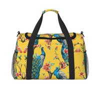 Hermosa bolsa de viaje de pavo real, grande, plegable, impermeable, para la noche, playa, natación, piscina, deportes, gimnasio