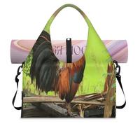 Hermosa bolsa deportiva de gallo con compartimento para zapatos, bolsa de fin de semana, bolsa de equipaje para gimnasio, yoga, viajes, color, L, Bolsa de viaje