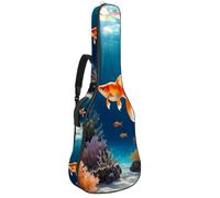 Hermosa bolsa para guitarra acústica con almacenamiento conveniente y protección mejorada, 42.9 x 16.9 x 4.7 pulgadas, bonito pez dorado, multicolor, 42.9x16.9x4.7 in, Bolsa para guitarra