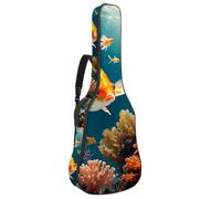 Hermosa bolsa para guitarra acústica, impermeable con compartimentos de almacenamiento, capa protectora y bolsillos, bonito pez dorado, multicolor, 42.9x16.9x4.7 in, Bolsa para guitarra