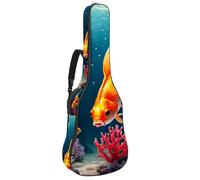 Hermosa bolsa para guitarra, impermeable para guitarra acústica de 40/41/42 pulgadas con múltiples bolsillos, bonito pez dorado, multicolor, 42.9x16.9x4.7 in, Bolsa para guitarra
