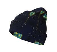 Hermosa botella de gorro Under The Night Sky para hombre, cómodo, transpirable, suave, gorro de invierno para mujeres y hombres, regalo negro