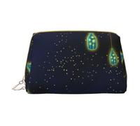 Hermosa botella de piel con cremallera de mano Under The Night Sky, bolsa de almacenamiento para artículos diversos, estuche para bolígrafos, color blanco, talla única, blanco, One Size