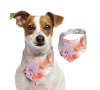 Hermosa bufanda para mascotas con estampado de flores rosas, suave y cómoda, accesorio de vacaciones para Navidad, cálido y elegante regalo