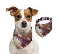 Hermosa bufanda para mascotas con estampado de flores y gatos para Navidad, invierno, elegante regalo cálido