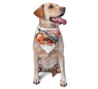 Hermosa bufanda triangular para mascotas con estampado de flores oceánicas para perros y gatos, bandana ajustable para mascotas y sesiones de fotos