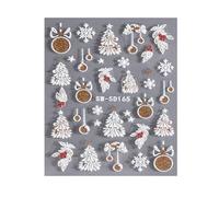 Hermosa calcomanía de arte de uñas de alce copos de nieve calcomanías de uñas Navidad pegatinas de uñas decoración de uñas para mujeres y niñas