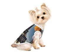 Hermosa camiseta ligera con estampado de la Torre Eiffel de París, camiseta de verano fresca y transpirable para perro, ropa elástica sin mangas para mascotas