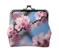 Hermosa cartera de piel sintética de microfibra con estampado de flores de cerezo para organizar el cambio de llaves de lápiz labial